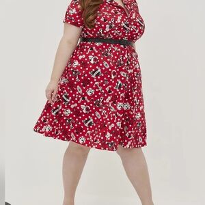 TORRID Retro Red Button-Up Dress